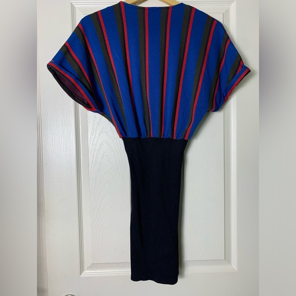 Zara Trafaluc | Striped Wrap Dress with Bodycon Skirt - Small - Picture 4 of 5